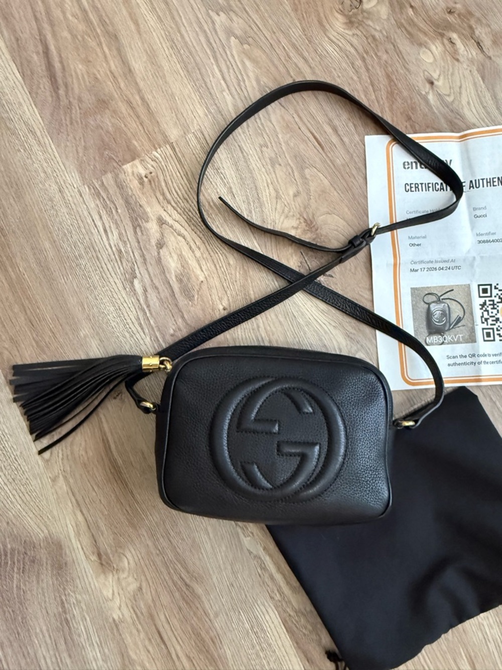 Gucci Black Soho Disco Leather Crossbody Bag - Picture 2 of 14